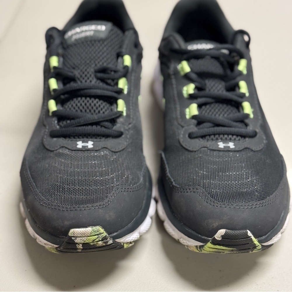 Under Armour Black and Neon Green Athletic Shoes - Picture 4 of 14